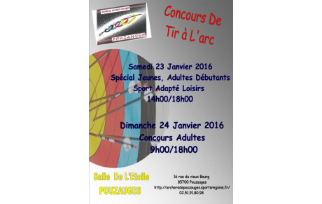 Concours Pouzauges Week-end  du 23 et 24 Janvier 2016 